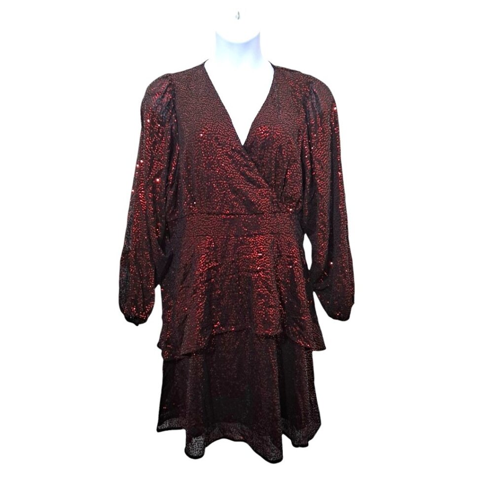 City Chic Jocelyn Dress Size 16 - Claret Burgundy NWT   *Has a Flaw*